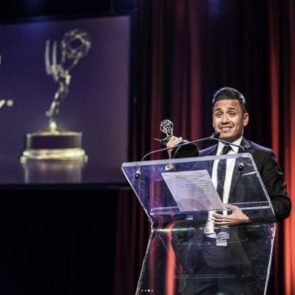 Fernando Garcia received his NY Emmy Award for Television Direction, Producing, and Graphic Design at the prestigious award ceremony.