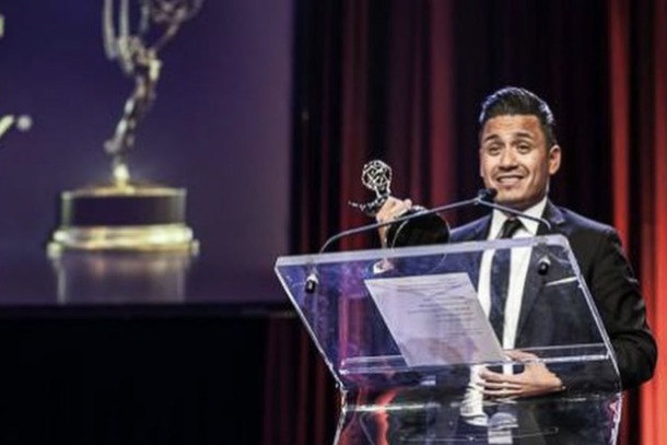 Fernando Garcia receiving his recent recognition NY Emmy as a Television Director, Producer and Graphic Designer Image