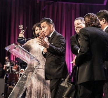 Fernando Garcia receiving his recent recognition NY Emmy as a Television Director, Producer and Graphic Designer